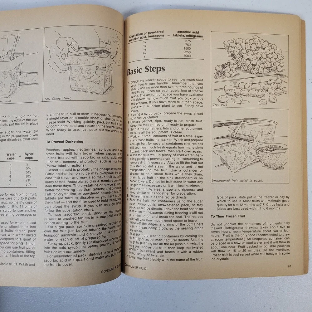 Consumer Guide‎ Canning Preserving Freezing 1977 Vintage Cookbook